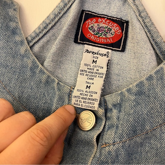 Vintage 90’s Denim Button Up Overall Dress - Picture 3 of 7